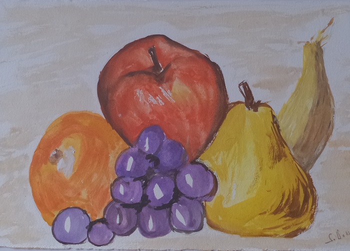 acquerello di frutta matura