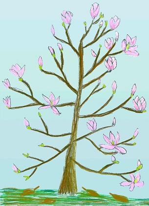 disegno di un rododendro rosa